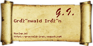 Grünvald Irén névjegykártya